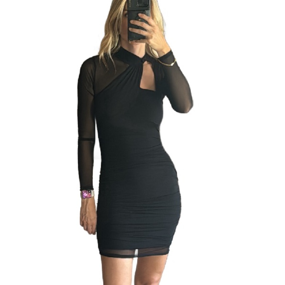 Guess black long sleeve mini dress